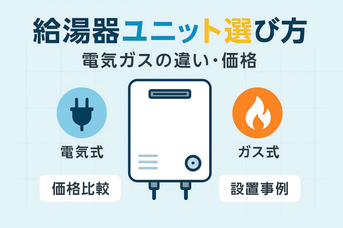 給湯器の即湯のユニット選びと電気ガスの違いや価格比較・設置事例を徹底解説