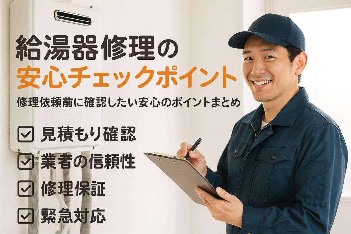 給湯器の不具合を直す修理依頼で失敗しないための安心チェックポイント